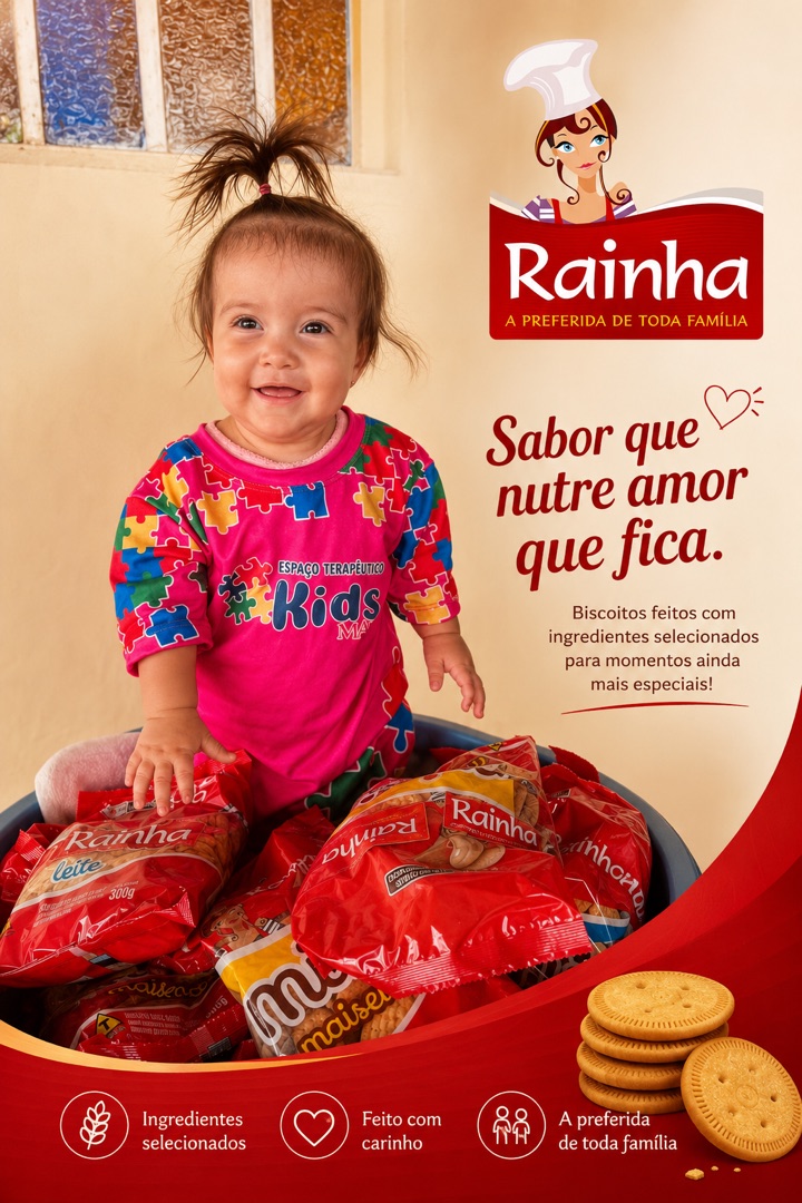 Campanha Rainha em apoio ao Kids MAE - Sabor que nutre, amor que fica